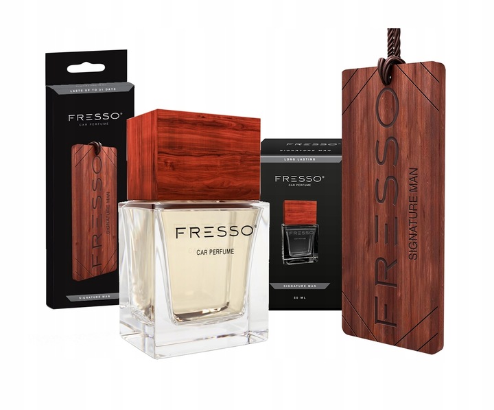 Signature Man Car Perfume and Wooden Pendant